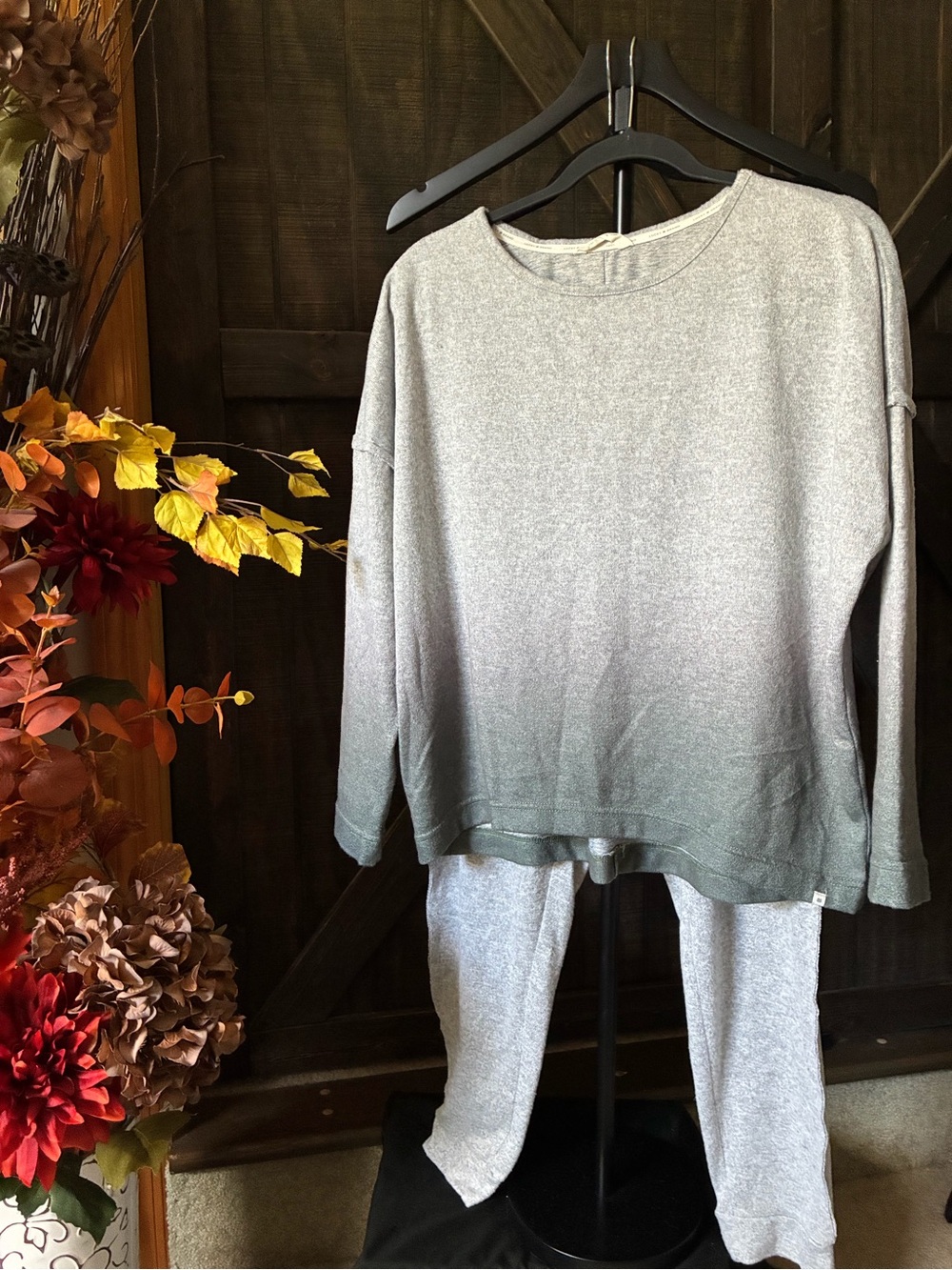 Lucky Brand Gray Ombre Crewneck Sweater